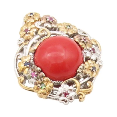 Colgante vintage de plata de ley 925 flores de piedras preciosas MICHAEL VALITITUTTI PT24242 Foto 1 de 4