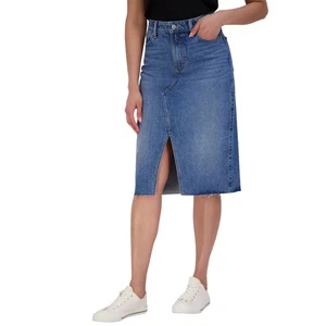 Neu mit Etikett Lucky Brand Damen asymmetrischer Denim-Midirock mit Frontschlitz Größe: 8-18 - Bild 1 von 13