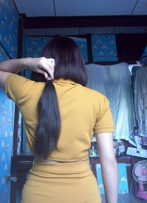 Cola de caballo cabello humano real 1479 - 16 pulgadas / 50 gramos - negro natural Foto 1 de 4