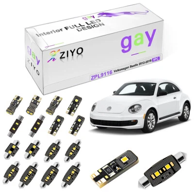 Комплект из 6 роскошных белых светодиодных ламп для салона Volkswagen Beetle 2012-2018 годов выпуска - Изображение 1 из 4