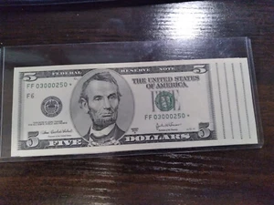2003A FF $5 Atlanta Star- FRN - Consecutive Notes -Five Notes this Lot - Picture 1 of 2