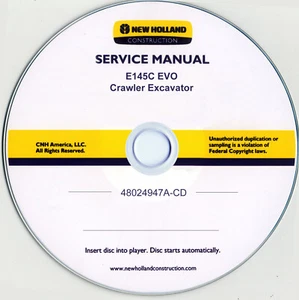 New Holland E145C EVO Crawler Excavator Factory Shop Service Repair Manual CD - Picture 1 of 1