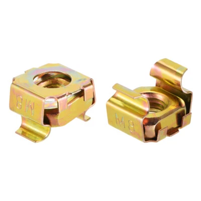 20 Pcs M8 Käfigmuttern für Server Rack Schrank Kohlenstoffstahl gelb verzinkt - Bild 1 von 3