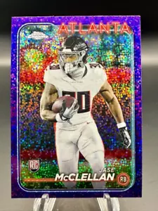 2024 Topps Chrome Football - Jase McClellan /275 rifrattore viola maculato #281 - Foto 1 di 3