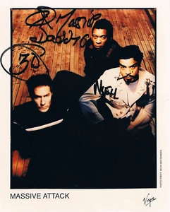 Massive Attack genuine autograph signed 8"x10" Virgin photo UK trip hop band - Picture 1 of 1