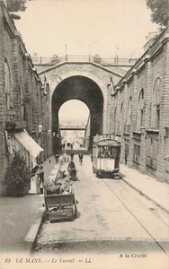 RPPC-FR LeMans France-Civette Tunnel-Street Car-Vintage Real Photo Postcard (F7) - Picture 1 of 4