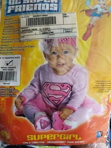Supergirl rosa Super Friends Superhelden Kleid Halloween Baby 6-12 Monate Kostüm - Bild 1 von 2
