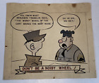 BEETLE BAILEY Sarge Snorkel Comic ORIGINAL Pen Ink Color (Mort Walker Unsigned)