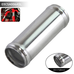Alloy Aluminum Hose Adapter Joiner Pipe Connector Polished 28mm 1.1 inch OD - Picture 1 of 9