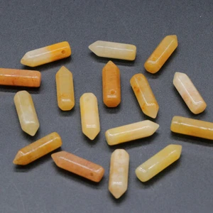 50pcs Natural Yellow Jade Stone Point Healing Gemstone Pendants Bead 6x21mm - Bild 1 von 6