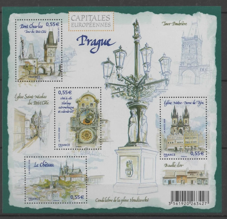 FRANCE - Bloc Feuillet BF126 - Capitales européennes - Prague - 2008 - Photo 1/1