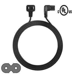 12Ft 2-Prong AC Power Cord For Samsung Led Lcd Tv Smart Extra Long Angled - Picture 1 of 3