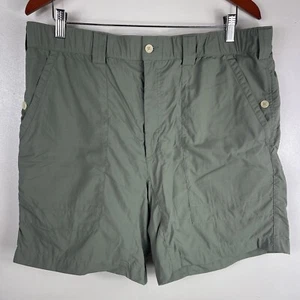Orvis Green Cargo Shorts Men Size 36 Performance Nylon Stretch Outdoor 8" Inseam - Picture 1 of 15