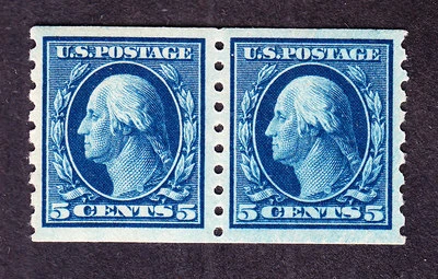 US 396 5c Washington Mint Pair VF-XF OG NH SCV$375 - Image 1 of 2