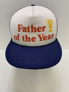 Father of the Year Vintage Mesh Blue and White Snapback Baseball - Picture 1 of 3