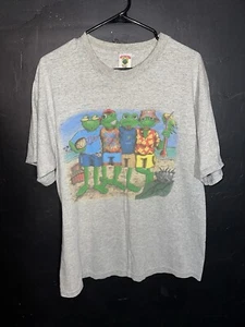 VTG Senor Frogs T Shirt Adult L Gray Puerto Vallarta Double Sided 90s Graphic - Picture 1 of 8