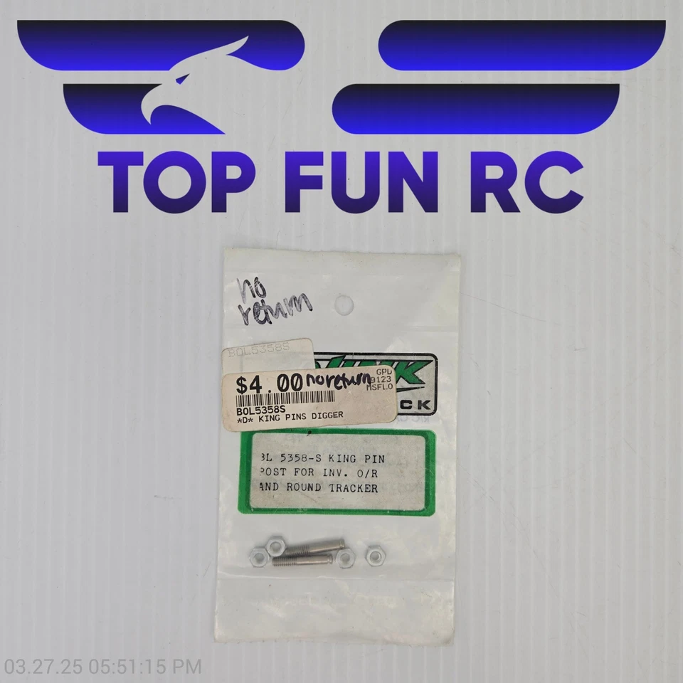 BoLink BL5358-S King Pin Post For Inv. O/R & Round Tracker - Image 1 of 1