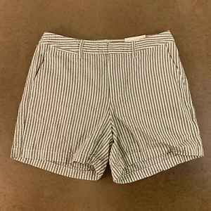 A New Day Women's Size 6 Cream/Brown Stripe 5" Inseam Chino Shorts NWT - Picture 1 of 8