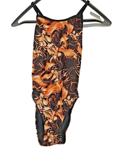 iSwim Einteiler Badeanzug Damen 32 Breeze Orange Neu mit Etikett Schlüssellochöffnung - Bild 1 von 11
