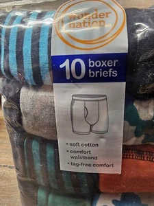 Boy's Boxer Briefs 10-Pack XXL/ XXG (18)  Boys Boxer Briefs Wonder Nation Brand - Picture 1 of 9