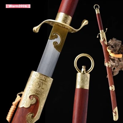 Quality KUNGFU TaiChi Sword Red Wood / Brass /Stainless Steel Soft Blade -Y1160 - Image 1 of 4
