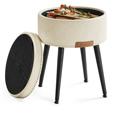 EKHO Collection - Storage Ottoman Vanity Chair Stool Synthetic Leather with S... - Image 1 of 4