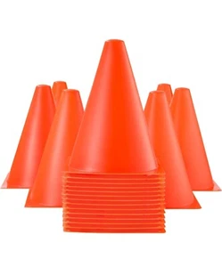 3 Of Dazzling Toys 7 Inch Plastic Traffic Cones - 6 Pack of 7” - Picture 1 of 4