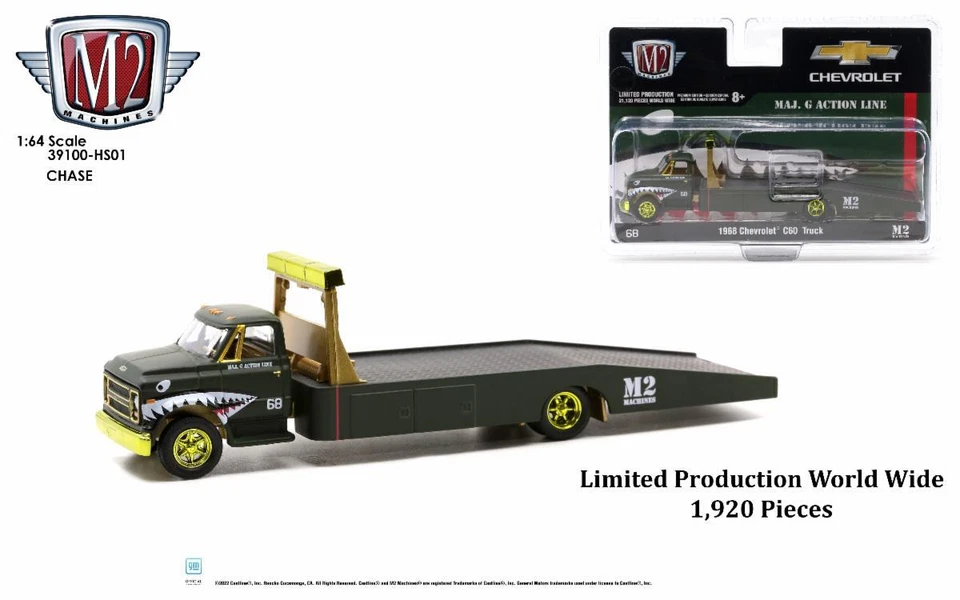 M2 MACHINES 1968 CHEVROLET C60 FLATBED TRUCK MAJ. G ACTION LINE 1/64 39100-HS01