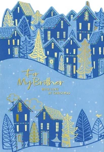 Tarjeta de NAVIDAD AMOROSA Y SINCERA PARA HERMANO, casas de nieve de invierno por Hallmark+ ✉ - Imagen 1 de 5