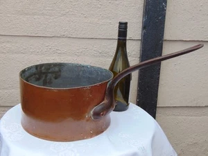 Large 26cm Antique 19th C French E. Dehillerin Professional Chef Copper Saucepan - Picture 1 of 14
