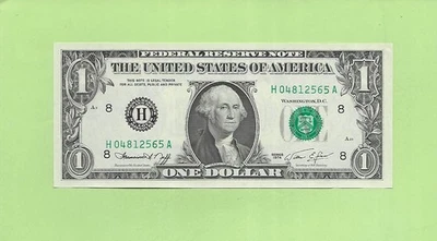 1974 ..UNCIRC $1  H 0481 2565 A  .... 1974  $1  H-A    NICE NOTE        FRN - Image 1 of 2