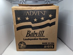 Vtg Baby Advent III speakers w/ Box Refoamed + Recapped SOUND and LOOK GREAT!!! - Picture 1 of 21