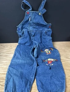 Vintage Peanuts Size 5 Overalls Jumpsuit Girls - Picture 1 of 6