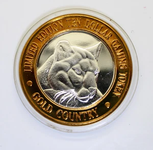 Scarce Jaguar Gold Country Motor Inn Elko, NV  .999 Fine Silver Casino Token BU - Picture 1 of 2