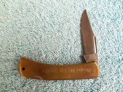 Rough Rider Brass Lockback Pocket Knife BEAM ME UP SCOTTY, THIS PLANET SUCKS! - Image 1 of 4