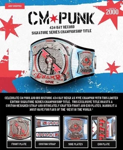 WWE CM Punk 434-Day Record Signature Series Championship Title Belt Limited 2000 - Picture 1 of 24