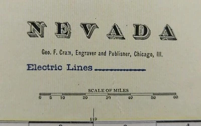 Mapa NEVADA 1911 22"x15" ~ Antiguo Antiguo Original BURNING MAN LAS VEGAS NV Foto 1 de 4