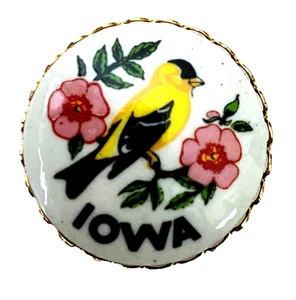 Iowa Button Society Favor Button - State Bird and Flower - Picture 1 of 3