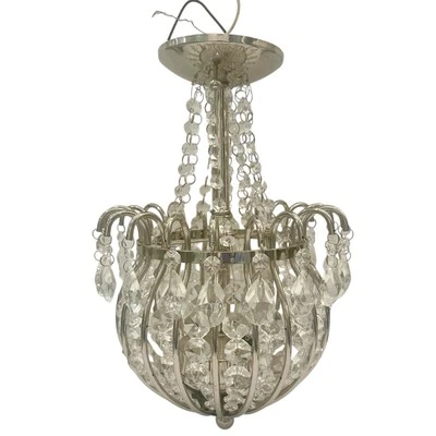 Lámpara colgante de cristal de 2 luces Quoizel colgante. ¡Funciona! Cuentas extra Foto 1 de 4