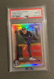 2025 Topps Chrome Tarik Skubal #258 RIFRATTORE PSA 10 Detroit Tigers POP 2 - Foto 1 di 2