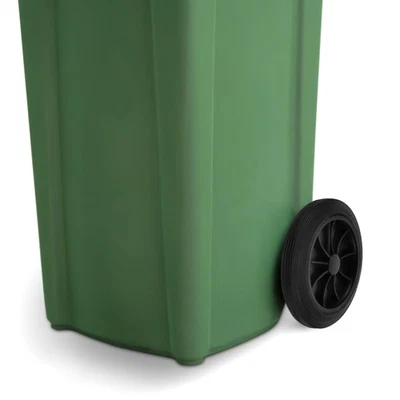  240l Waste Bin Wheel: Outdoor Trash Can Rubber Wheel Heavy Duty Wheeled Storage - Image 1 of 4