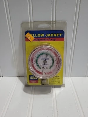 Yellow Jacket Refrigeration Gauge 49001 2-1/2” Red R12 R22 R502  °F PSI 0-500 - Image 1 of 4