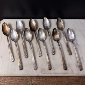 Oneida Community MILADY Silverplate 1940 Silverware Flatware Teaspoons 6in (10) - Picture 1 of 7
