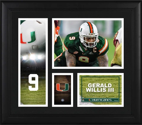 Gerald Willis Miami Hurricanes Framed 15" x 17" Player Collage Cover