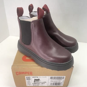 Camper Child Unisex Norte Ankle Boot BURGUNDY Kids size 8.5 EU 26 NEW - Picture 1 of 9