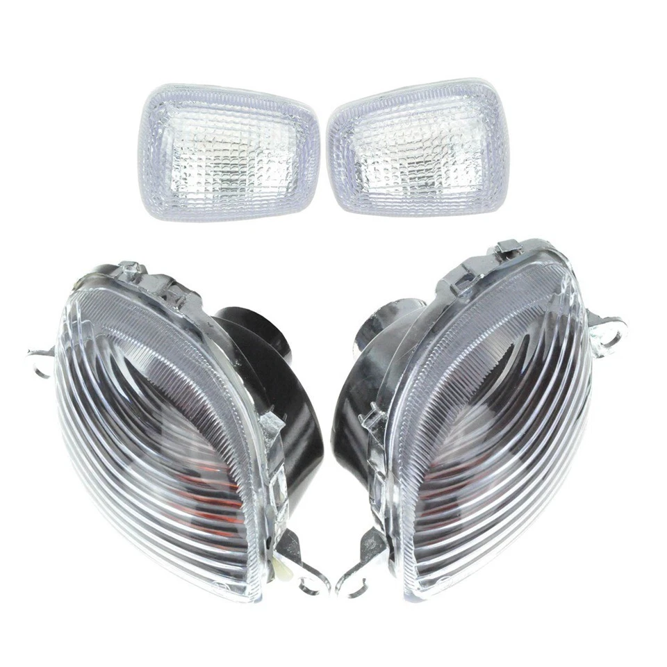 Полосатый передний и задний указатели поворота подходят для Suzuki 99-07 Hayabusa GSX1300R прозрачный - Изображение 1 из 4