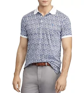 Polo Ralph Lauren Gr. XL TG Classic Fit Polo weiß blau Blumenmuster Herren - Bild 1 von 8