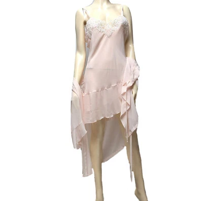 Linea Donatella Peignoir Conjunto Rosa Bata Con Cuentas Vestido Babydoll Boda Lencería Nuevo Foto 1 de 4