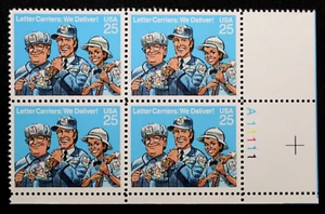 US Plate Block Stamps #2420 ~ 1989 Letter Carriers 25c MNH RP17 - Picture 1 of 1
