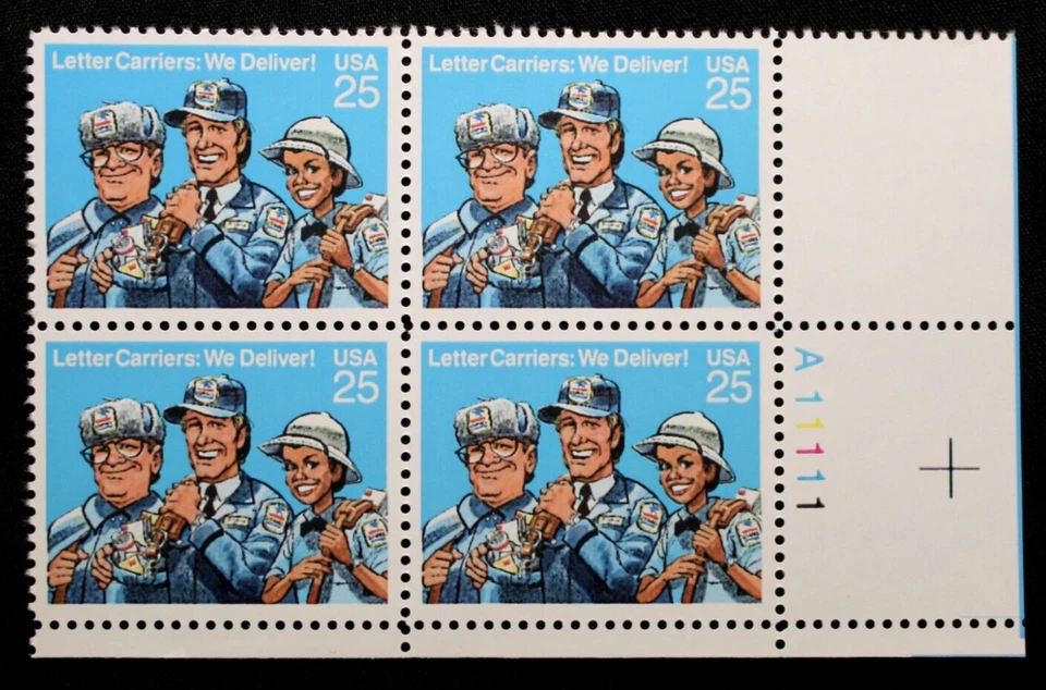 US Plate Block Stamps #2420 ~ 1989 Letter Carriers 25c MNH RP17 - Image 1 of 1